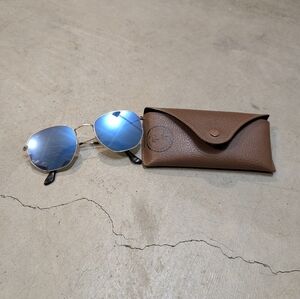 Ray-Ban 54021 Hexagonal Green Aviator Sunglasses With Case UV Protection